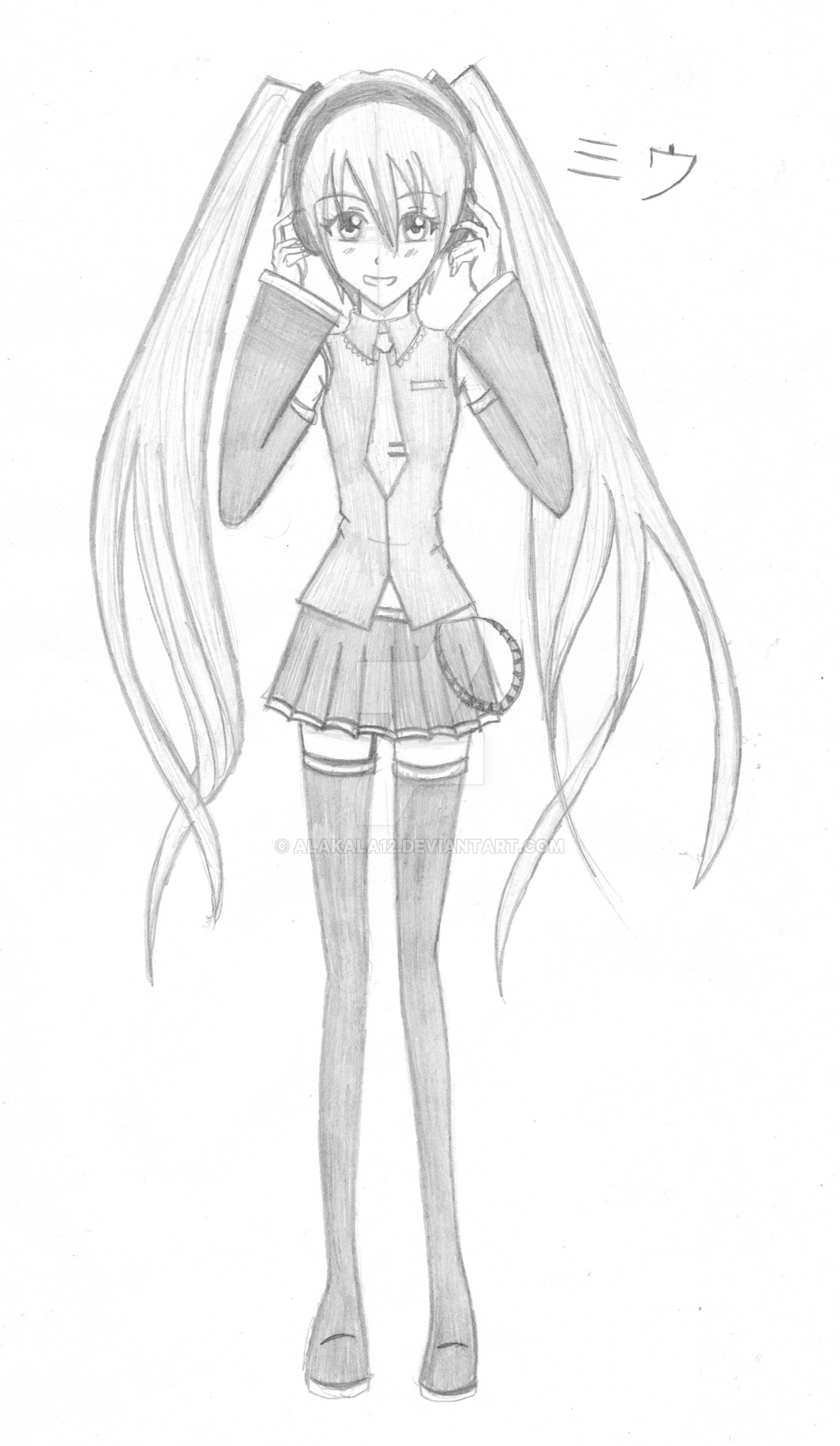 1024x1762 Hatsune Miku Sketch By Alakala12 - Hatsune Miku Sketch