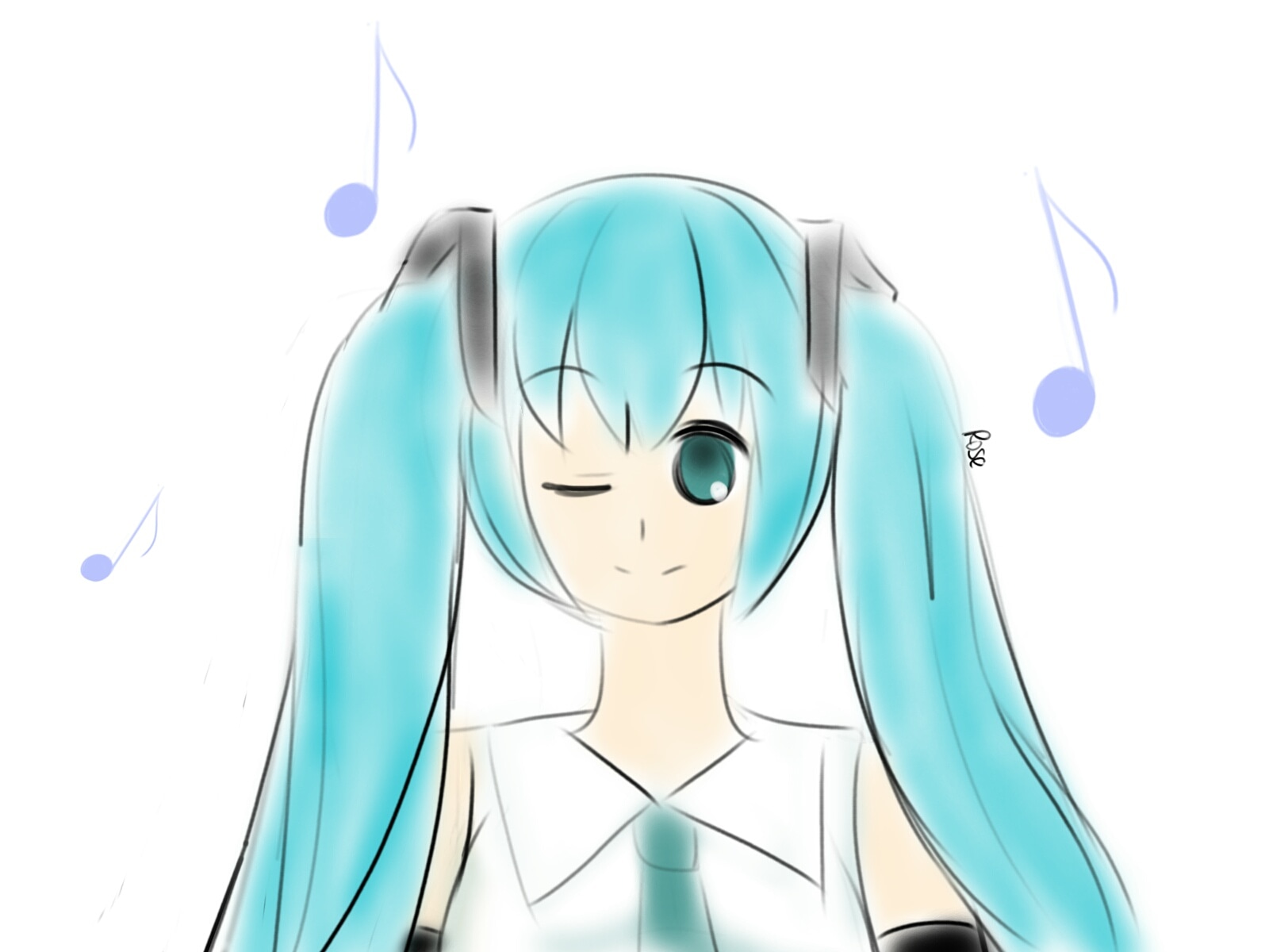 1600x1200 Sketch Hatsune Miku Wretched And Divine - Hatsune Miku Sketch