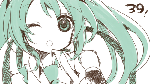 500x282 Close Hatsune Miku Ichinose Yukino Sketch Vocaloid - Hatsune Miku Sketch