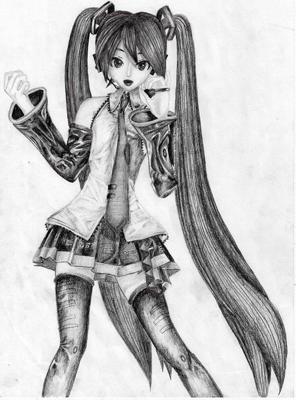600x812 Drawingssketches On Behance - Hatsune Miku Sketch
