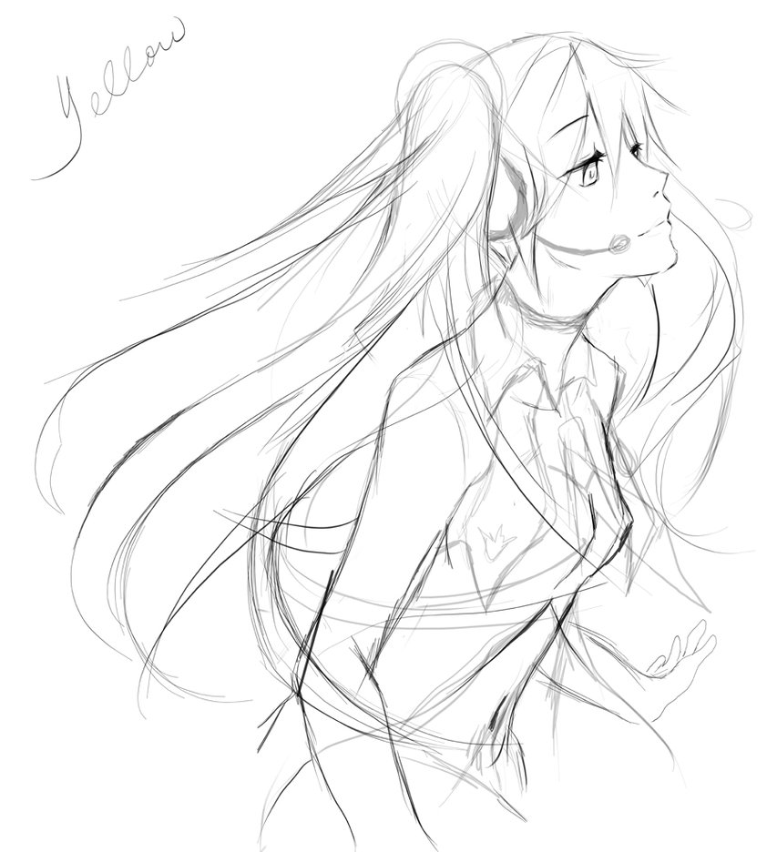 853x936 Hatsune Miku Sketch By Otakumiart - Hatsune Miku Sketch