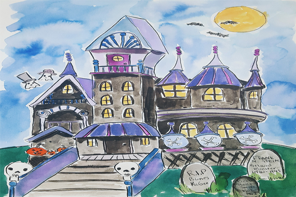 600x400 Haunted Houses Drawing Class An Unlikely Story Bookstore Amp - Haunted House Sketch