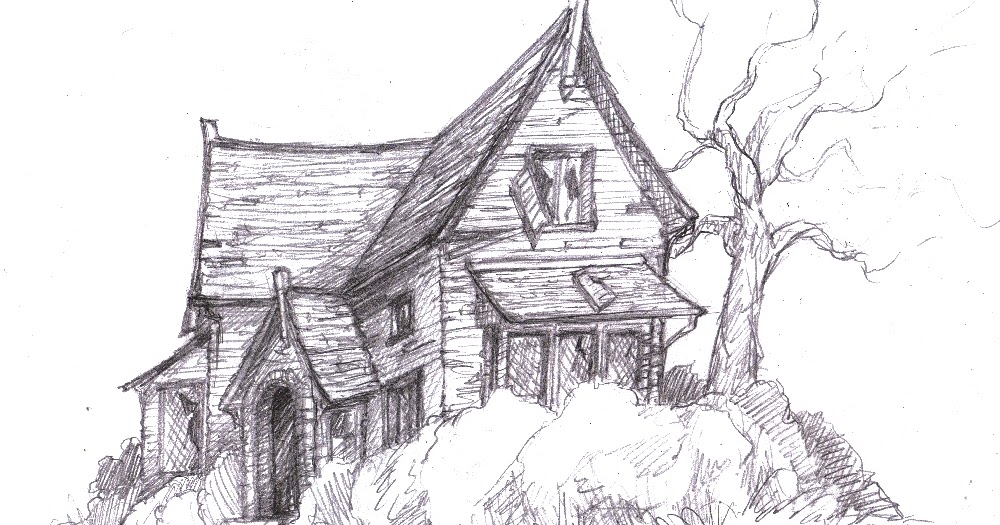 1000x525 Magellin . Blog Haunted House - Haunted House Sketch