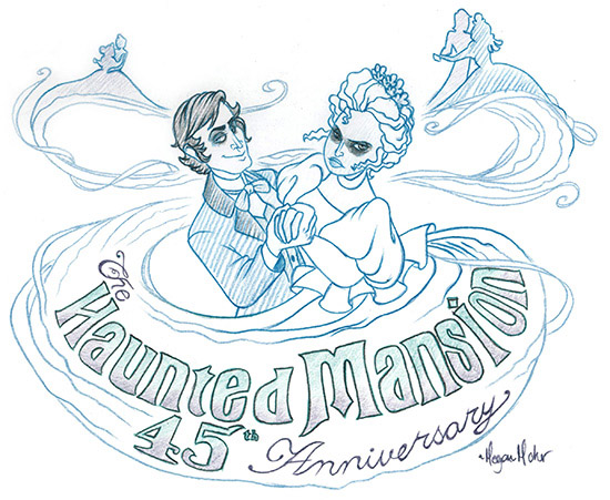 550x451 Vote Now To Select A Disney Parks Blog Wallpaper Celebrating 45 - Haunted Mansion Sketch