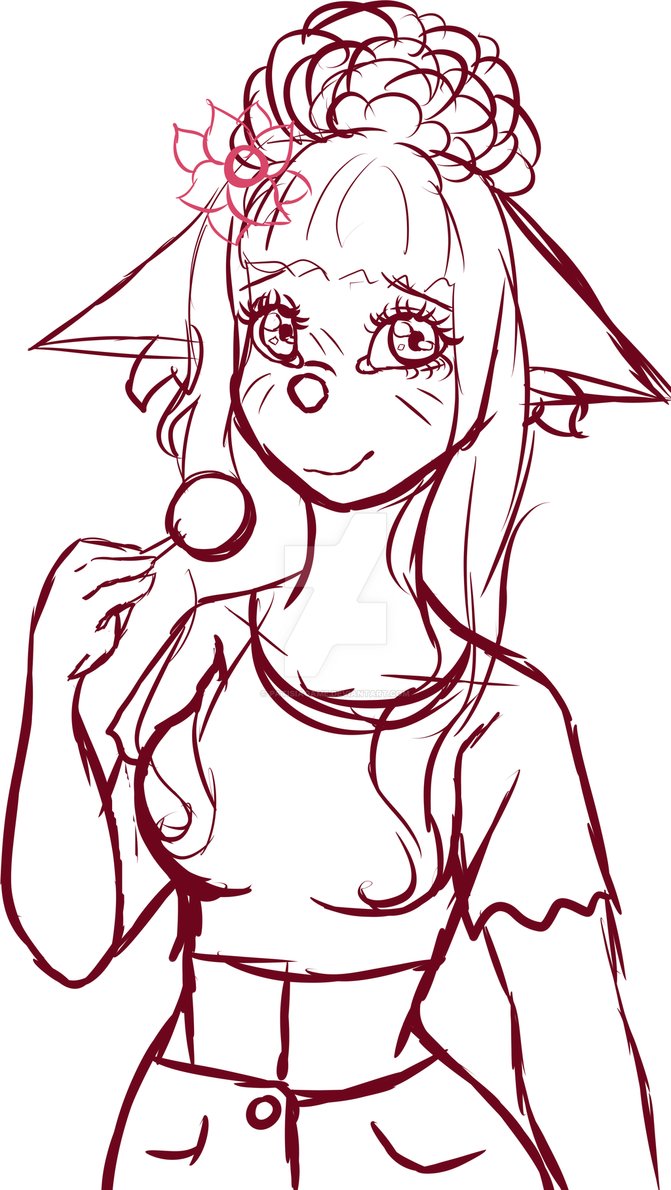 671x1190 Kawaii Girl On Hawaii [Sketch] By Patisiagame - Hawaii Sketch