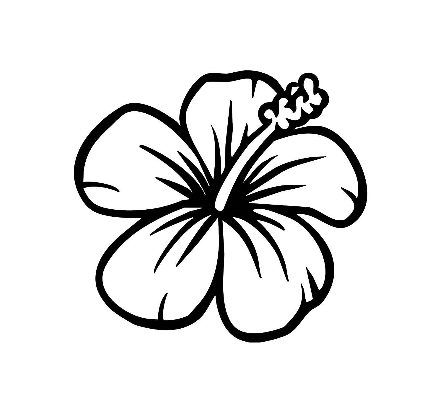 1500x1392 Easy Leaf Outline Image - Hawaiian Flower Sketch