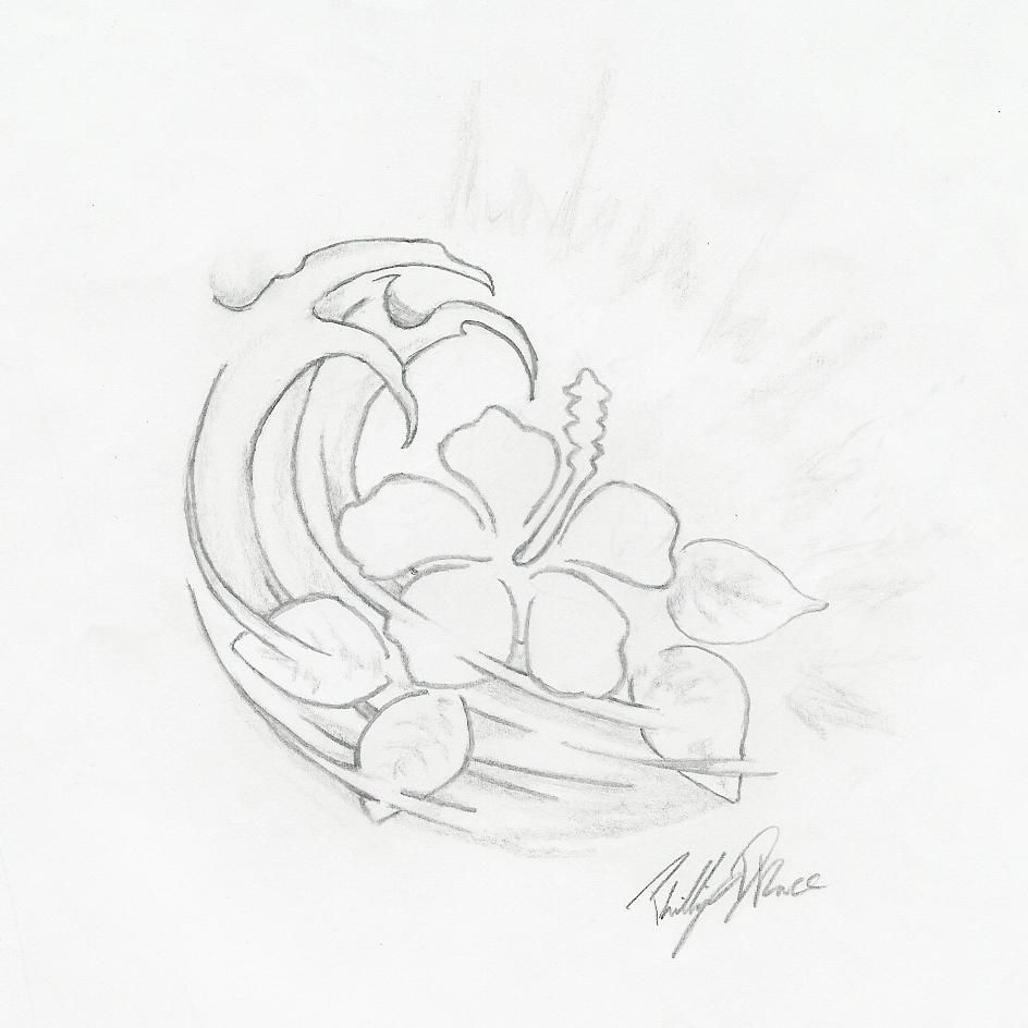 944x944 Hawaiian Flower Pencil Sketch By Revolt914 Traditional Art - Hawaiian Flower Sketch