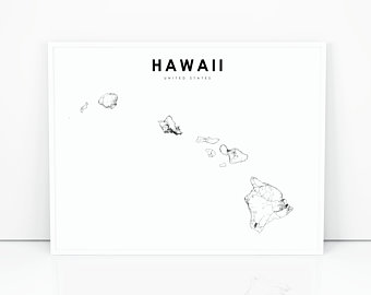340x270 Hawaii Map Etsy - Hawaiian Islands Sketch