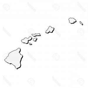 300x300 Vector Abstract Black And White Doodle Sketch Hand Drawn Fantasy - Hawaiian Islands Sketch