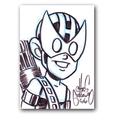 396x396 Hawkeye Sketch Card By Chris Giarrusso Chris Giarrusso - Hawkeye Sketch