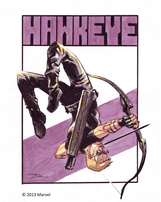 630x789 Ron Chan Hits A Bullseye, Donates Hawkeye Sketch To The Cbldf - Hawkeye Sketch