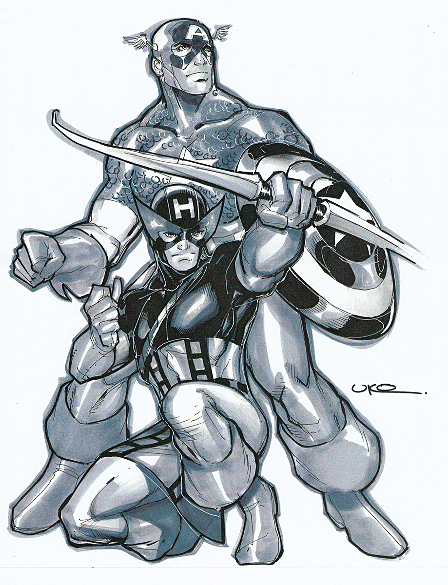 919x1200 Uko Smith Captain America Hawkeye Commission - Hawkeye Sketch