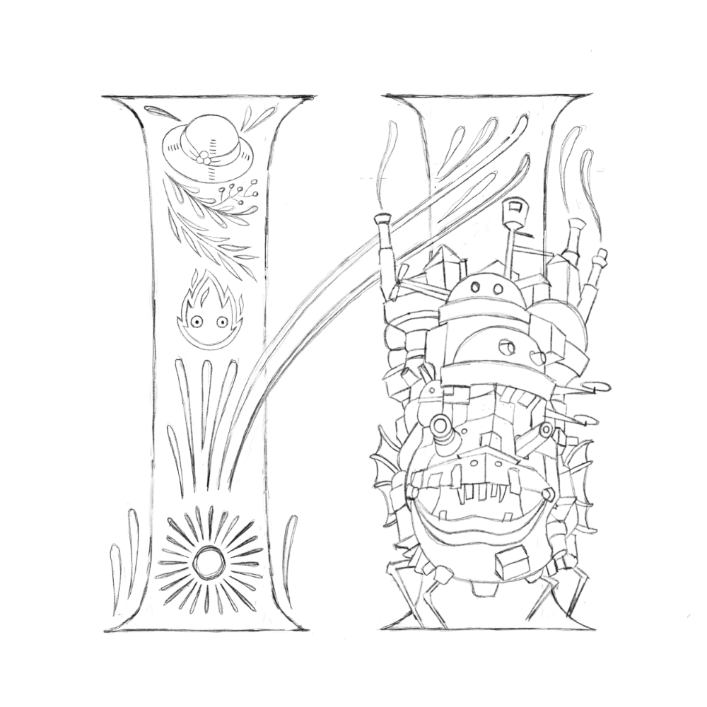 1000x1000 Dimitriana Lettering Tribute To Hayao Miyazaki The Sketches - Hayao Miyazaki Sketches