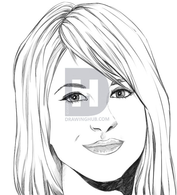 595x654 How To Draw Hayley Williams, Step By Step, Drawing Guide, By - Hayley Williams Sketch