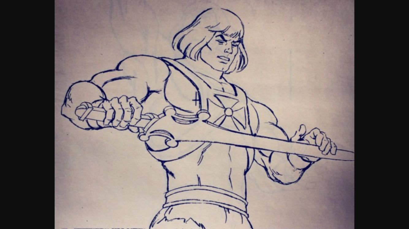 1334x750 He Man Sketch Filmation Art Man Sketch, Universe - He Man Sketch