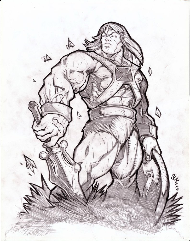 793x1008 He Man By Slyaguilar - He Man Sketch