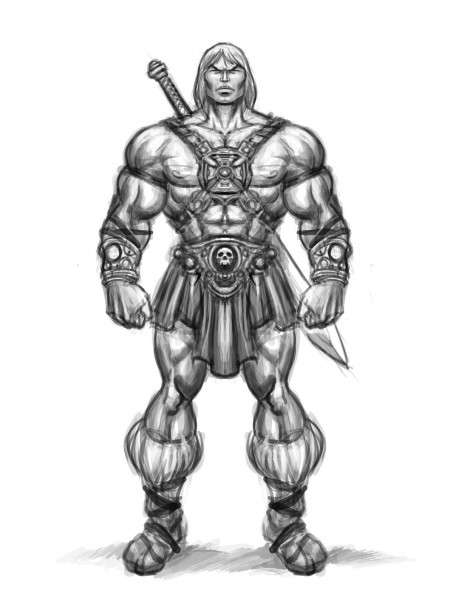 450x604 Spotted Online New He Man Art By Emiliano Santalucia - He Man Sketch