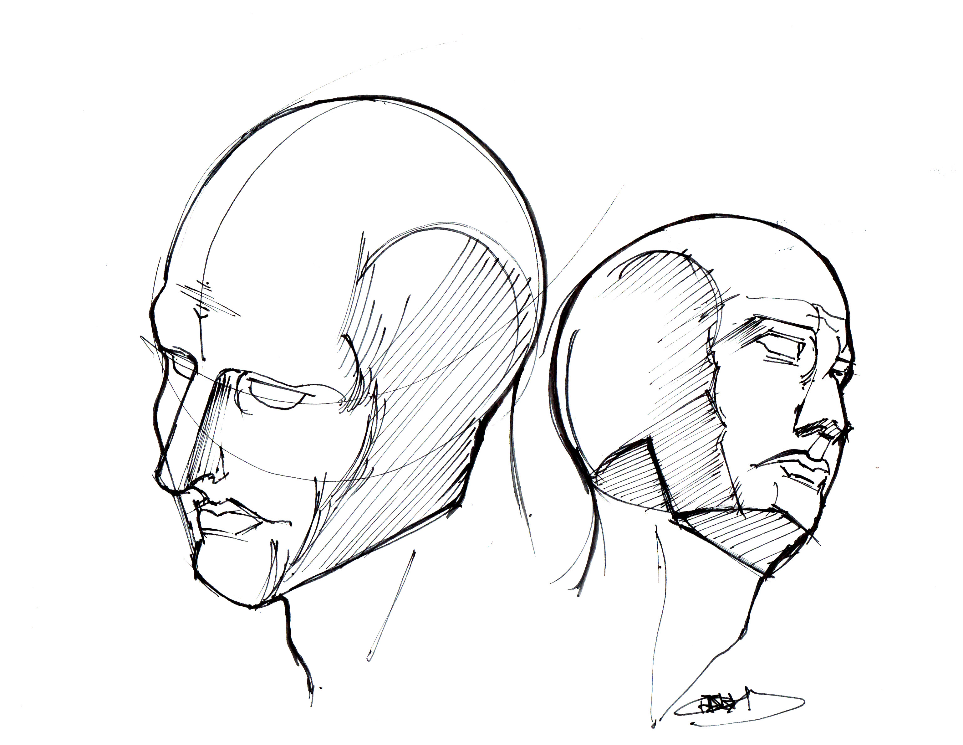 Sketch heads. Kopf рисунки. Head line. • Рисунок dy3. Two heads Sketch Black and White.