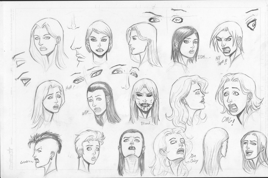 900x600 Women Head Sketches By C Crain - Head Sketches