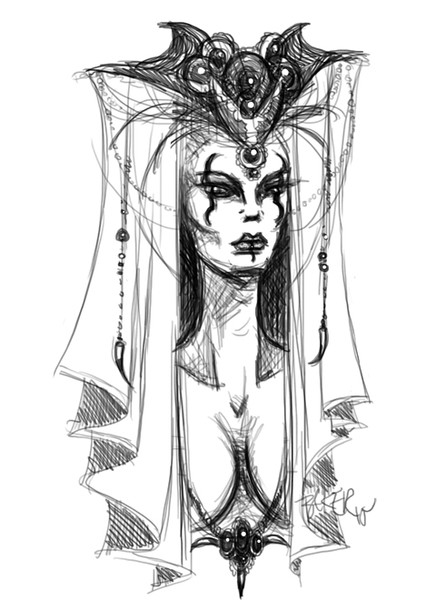 436x600 Headdress Sketch By Laura Baker - Headdress Sketch