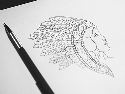 400x300 Headdress Sketch By Nicholas Moegly - Headdress Sketch