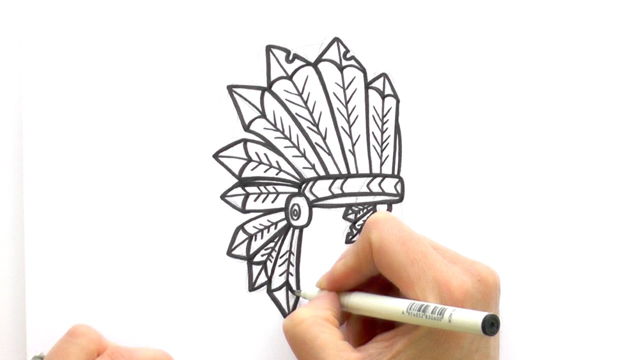 1280x720 How To Draw A Cartoon Headdress From Animal Jam - Headdress Sketch