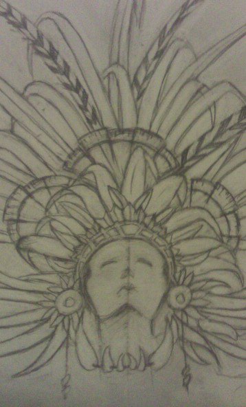 358x592 Mayan Headdress Sketch By Dmvcustomdesign - Headdress Sketch