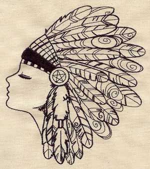 300x338 Native American Headdress Sketch - Headdress Sketch