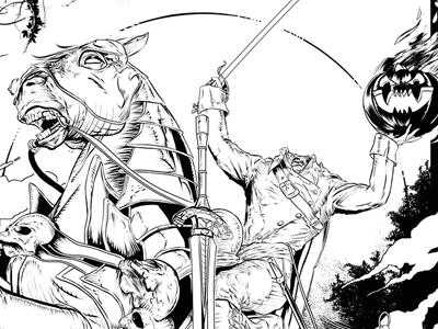 400x300 Sleepy Hollow Headless Horseman Drawing - Headless Horseman Sketch