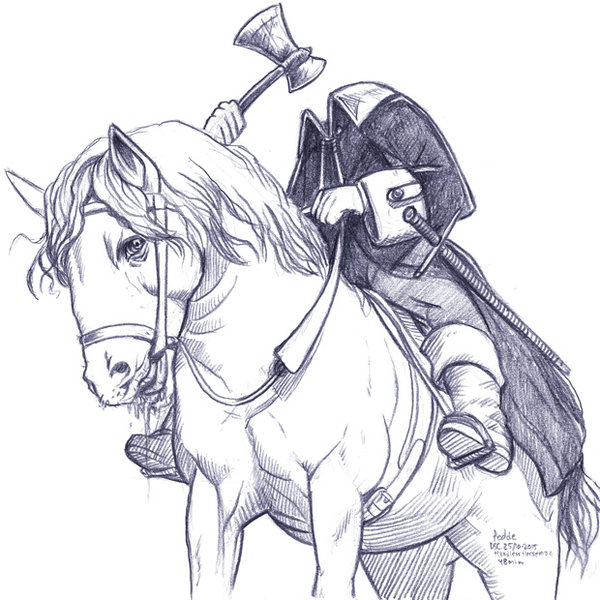600x600 Daily Sketches Headless Horseman By Fedde - Headless Horseman Sketch