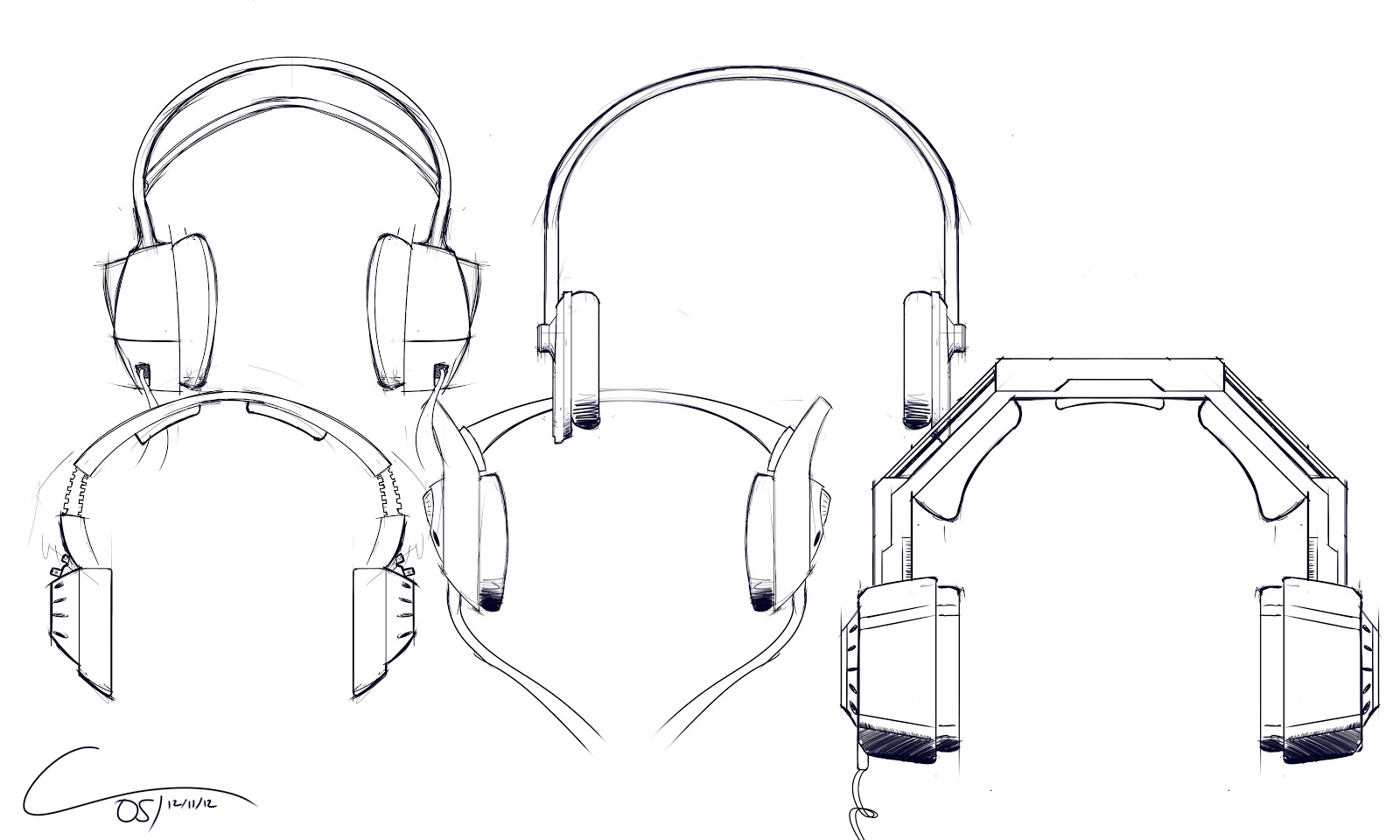 Complx Design D29 - Headphone Design Sketch. 