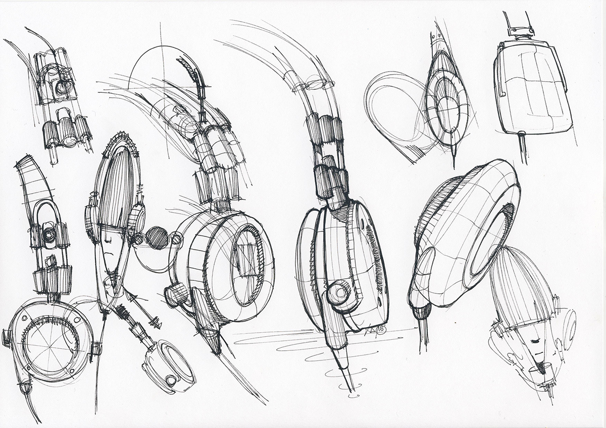 1200x849 Headphones Sketch On Behance - Headphone Design Sketch