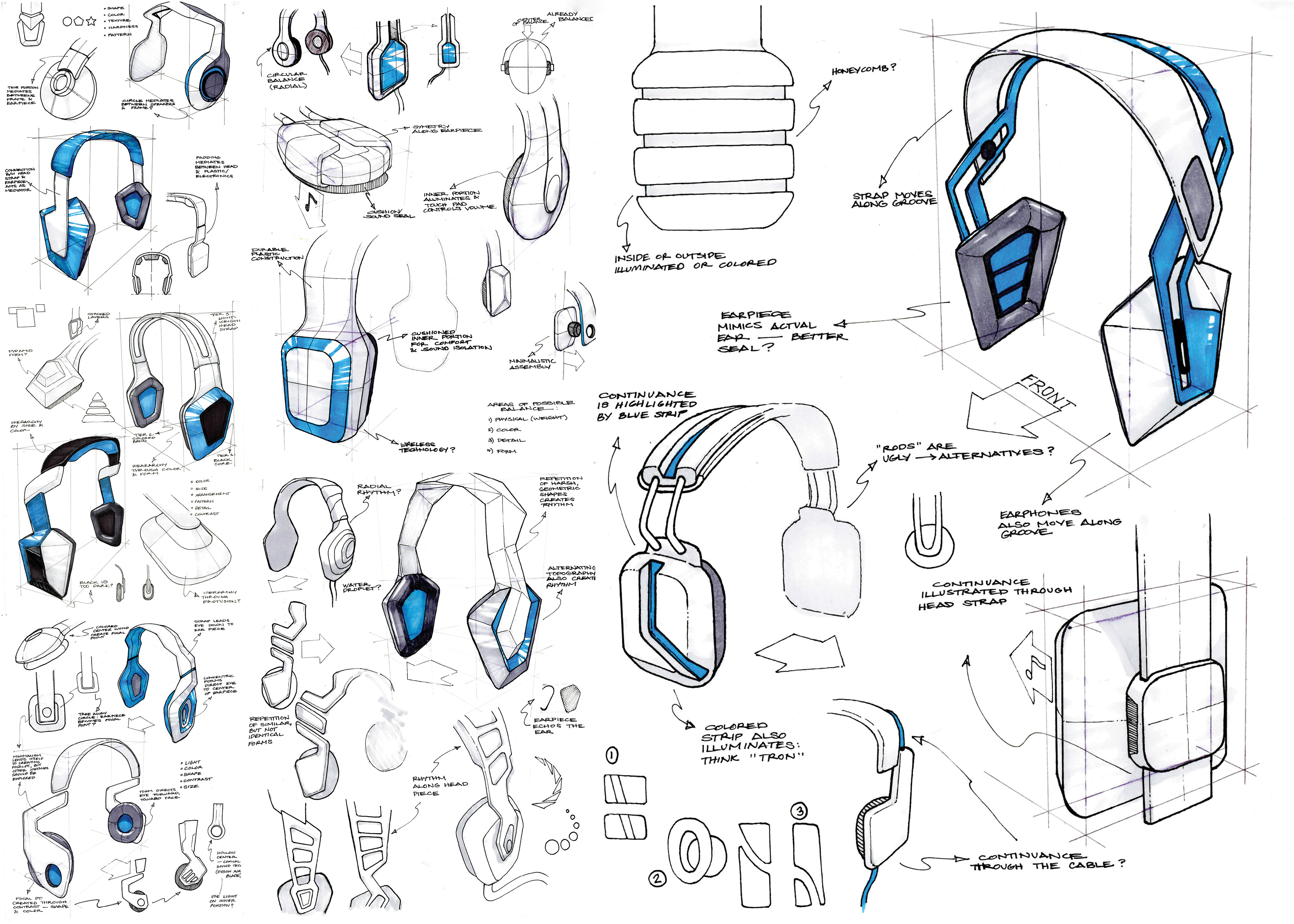 3840x2743 Headphone Concept Generation On Behance - Headphone Design Sketch