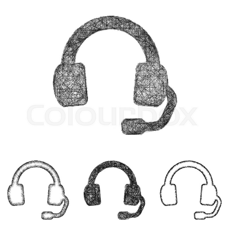 800x800 Headphone Icon Design Set - Headphone Design Sketch
