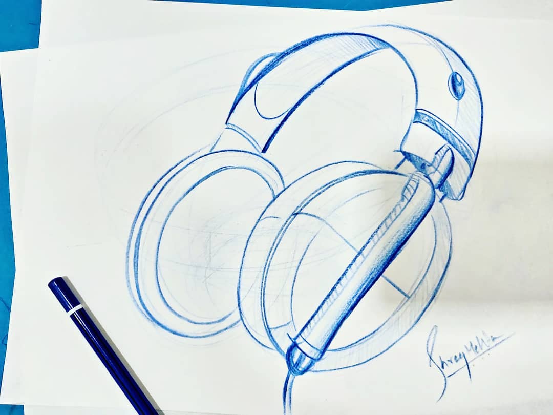 1080x810 Headphonesketch - Headphone Design Sketch