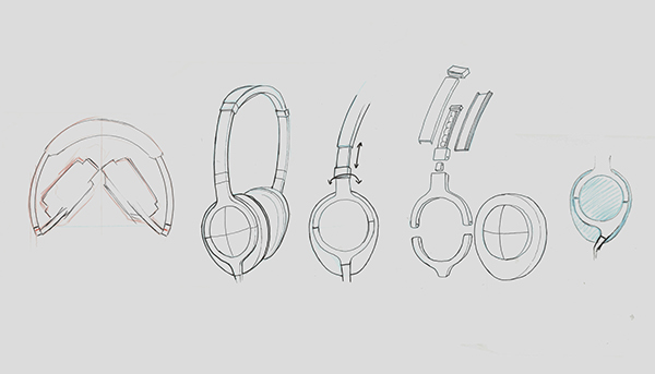 600x343 A Series Of Headphone Concepts On Behance - Headphone Design Sketch