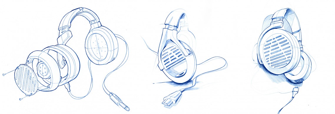 1138x390 Audeze Designworks - Headphone Design Sketch