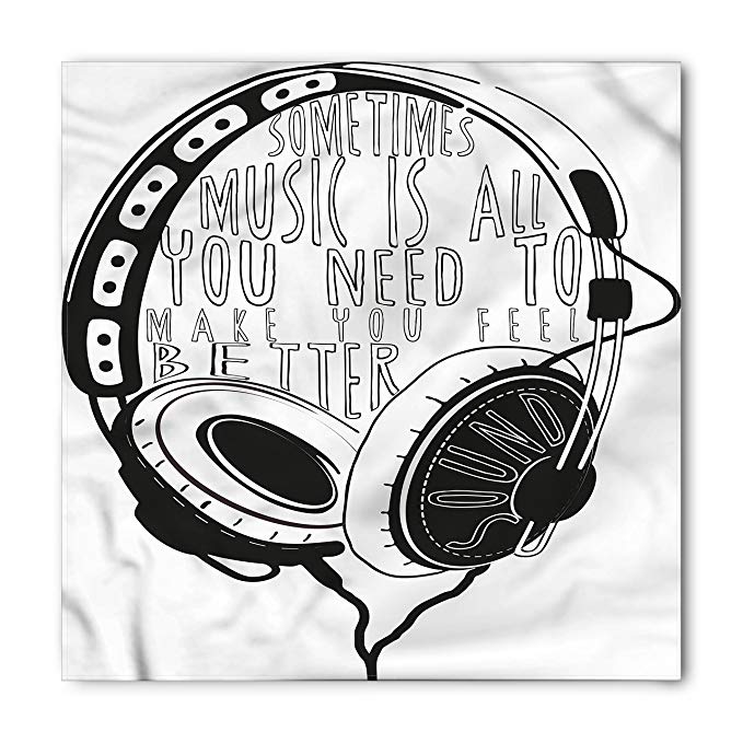 679x679 Lunarable Music Bandana, Sketch Style Headphone Design - Headphone Design Sketch