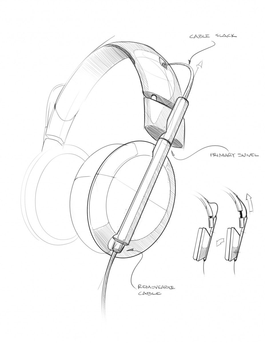 927x1200 Headphones Sketch 01 Design Drawing Sketches - Headphones Sketch