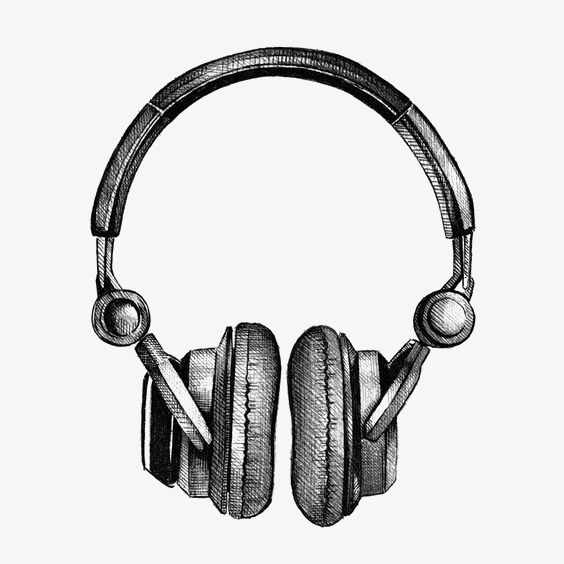 564x564 Sketch Headphones, Headphones Clipart, Hand Drawn Headphones - Headphones Sketch
