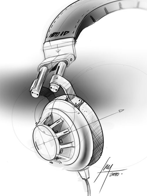 500x665 Sketching Id Sketching Industrial Design Sketch - Headphones Sketch