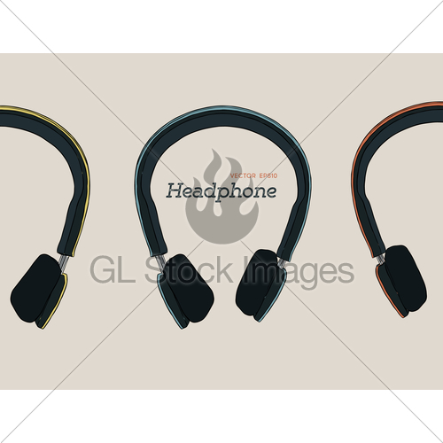 500x500 Hand Draw Headphone Sketch Vector. Gl Stock Images - Headset Sketch