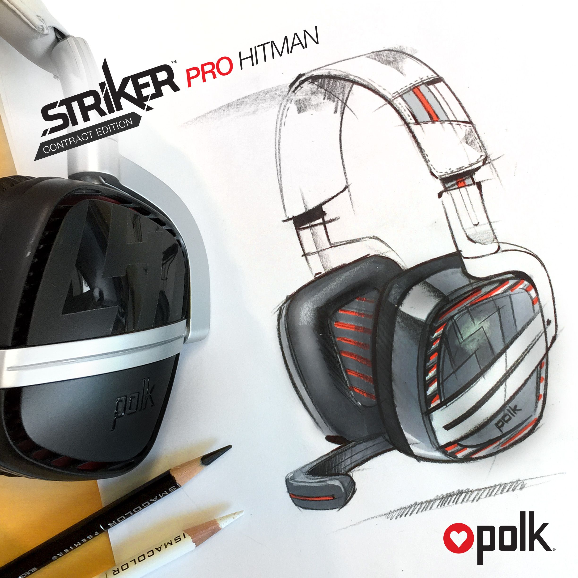 2448x2448 Polk Audio Striker Pro Gaming Headset Sketch, Hitman Contract - Headset Sketch