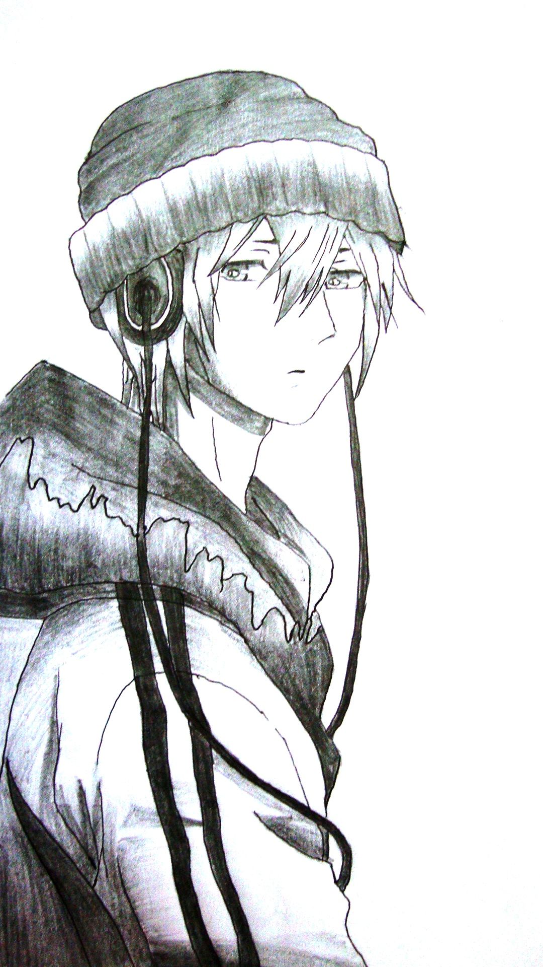 1080x1920 Anime Headphones Boy Pencil Sketch Anime Arts - Headset Sketch