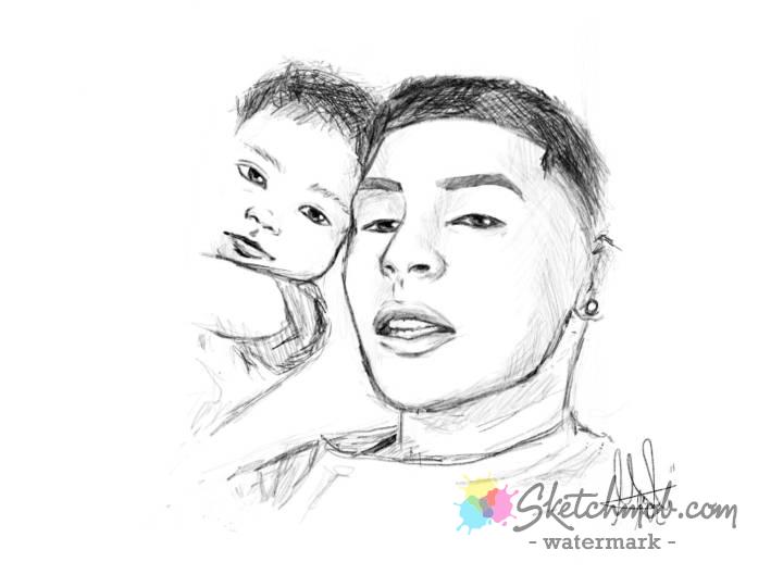 720x540 Custom Headshot Digital Sketch Commission Sketchmob - Headshot Sketch