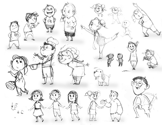 670x517 Healthy Kids Concept - Health Sketch