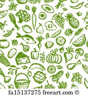 180x195 Free Art Print Of Healthy Food Sketch. Doodle Style Healthy Food - Healthy Food Sketch