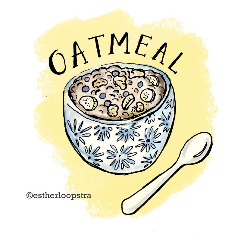 800x800 Oatmeal Food Sketch By Estherloopstra Illustration - Healthy Food Sketch