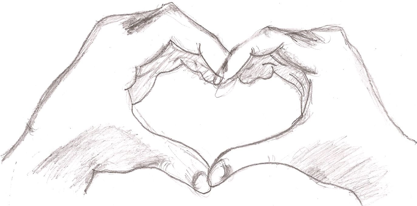 1374x678 Heart Drawings Heart Hands Drawing Drawings - Heart Hands Sketch