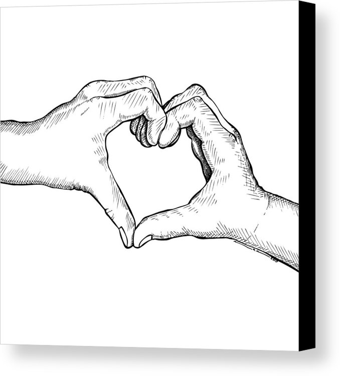 678x750 Heart Hands Canvas Print Canvas Art By Karl Addison - Heart Hands Sketch